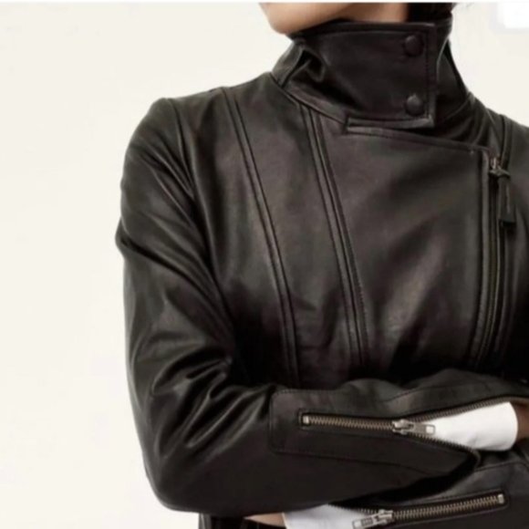 MACKAGE For ARITZIA Kenya Leather Jacket Biker Coat XXS - Picture 4 of 16